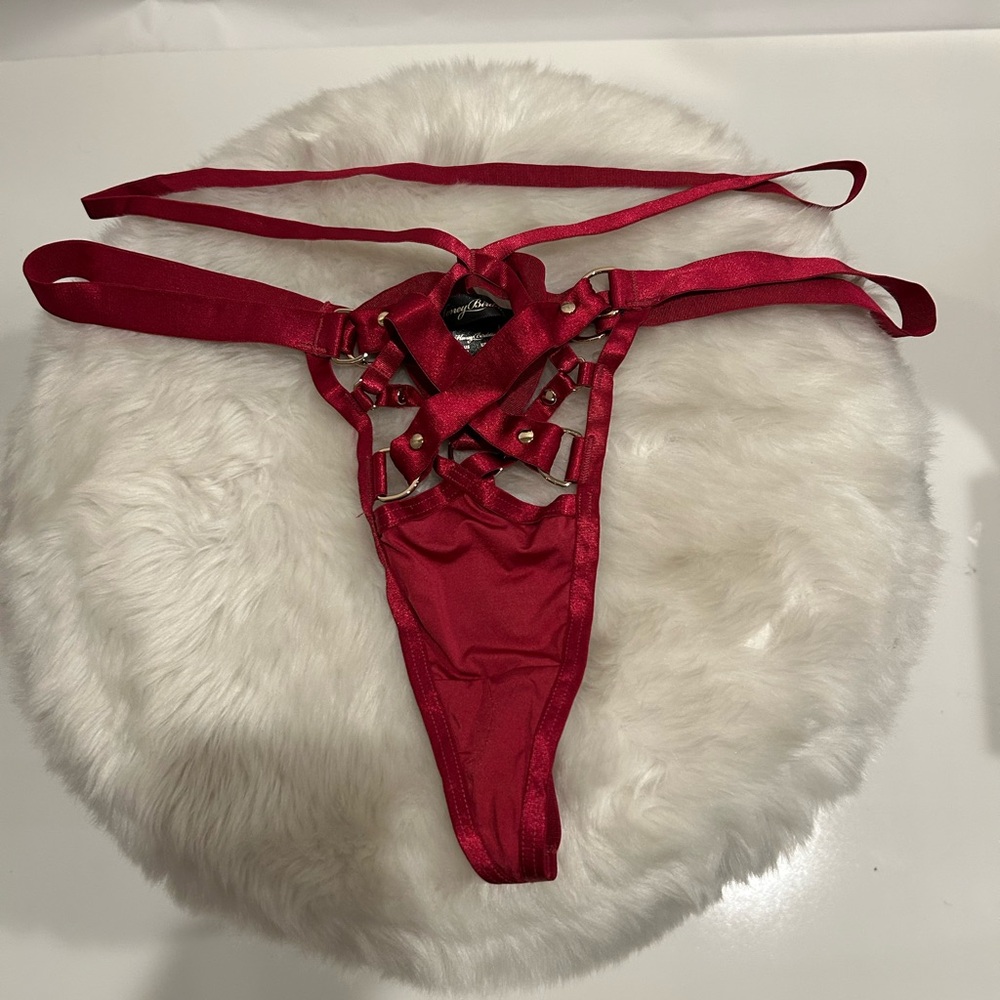 EUC Honey Birdette Stephanie Cherry Thong XL
